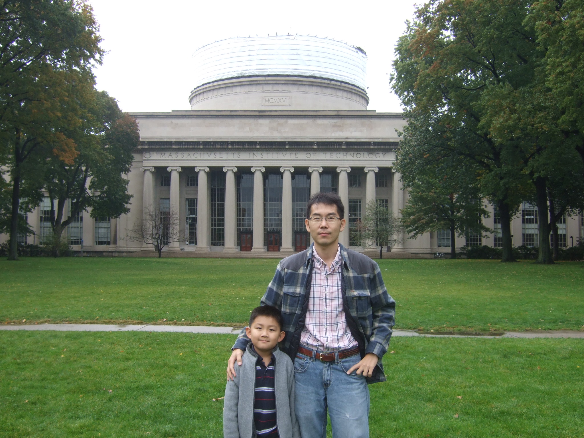 Me and Dad on the lawn